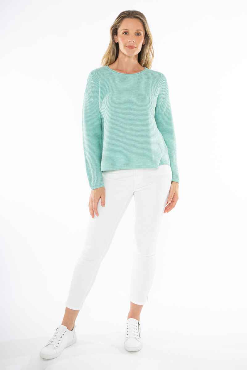 JUMP Slub Rib Pullover Seafoam