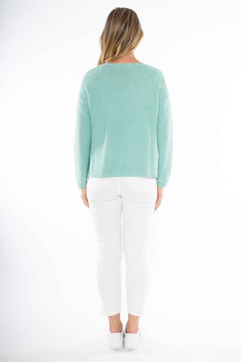 JUMP Slub Rib Pullover Seafoam