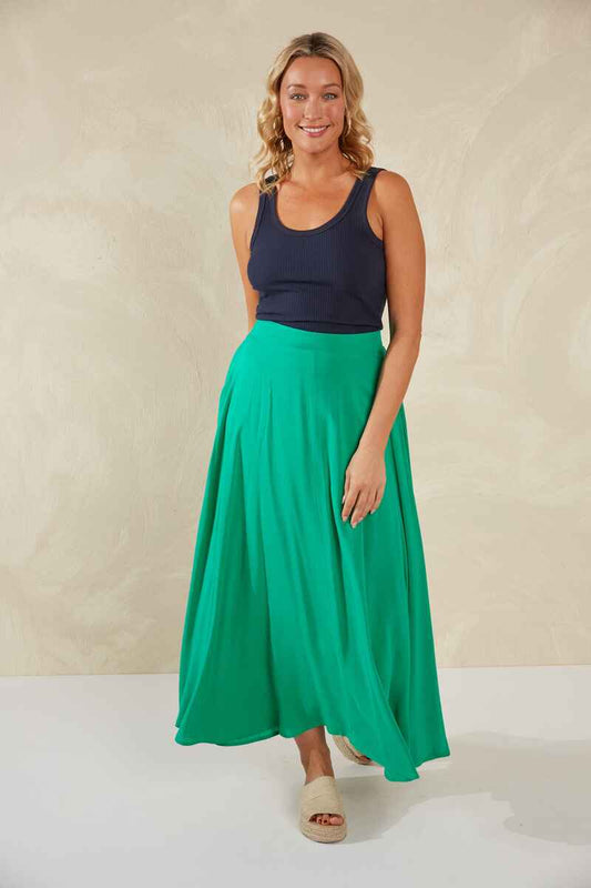 HAVEN Lipari Maxi Skirt Verde