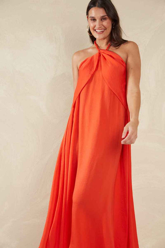 HAVEN Portofino Halter Maxi Dress Aperol