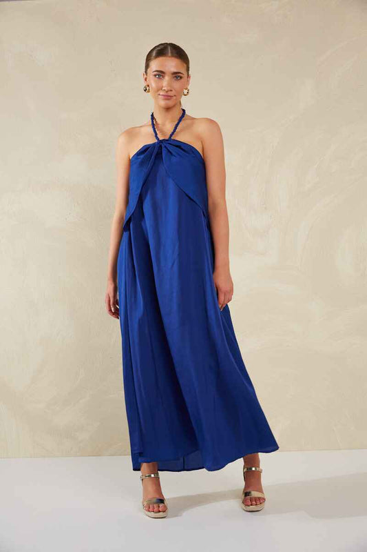 HAVEN Portofino Halter Maxi Dress Lago