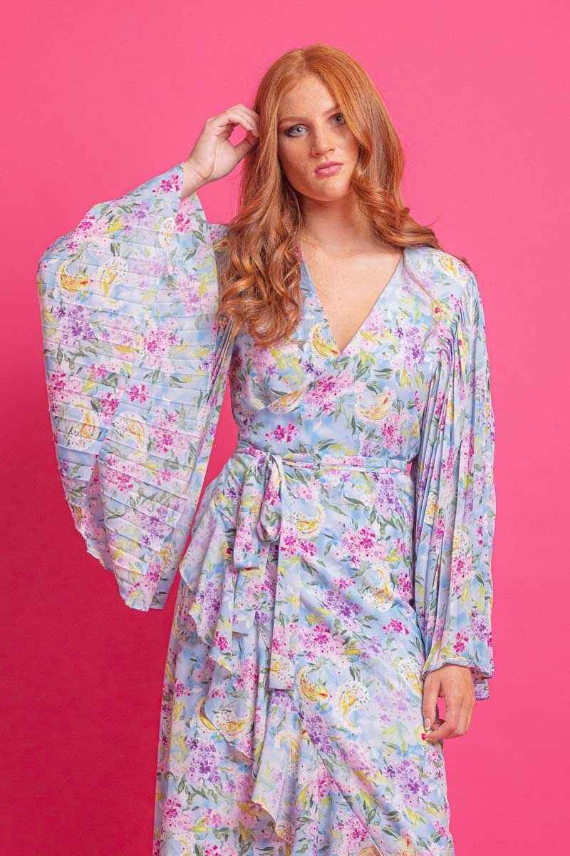 AUGUSTINE Daisy Wrap Dress BlueF