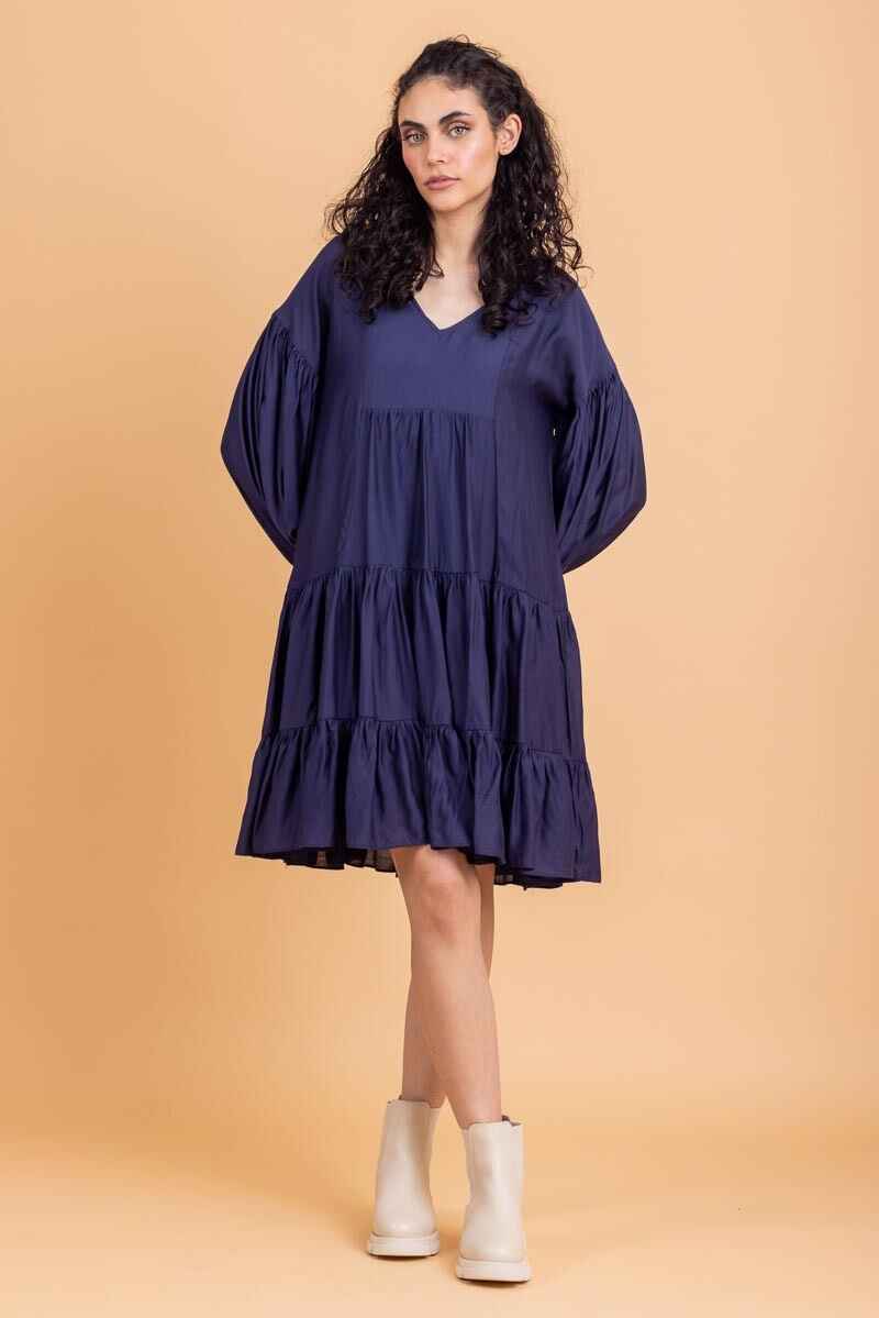 AMAYA Aurelia Midi Dress Navy