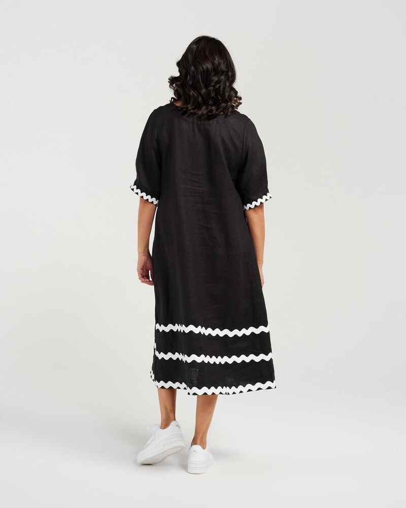 BLACKSTONE Ric Rac Dress Black