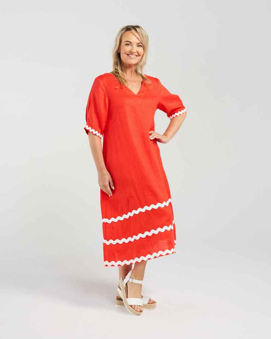 BLACKSTONE Ric Rac Dress FiesRed