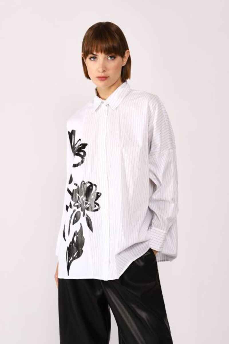 DIXIE Artist Pinstripe Shirt White