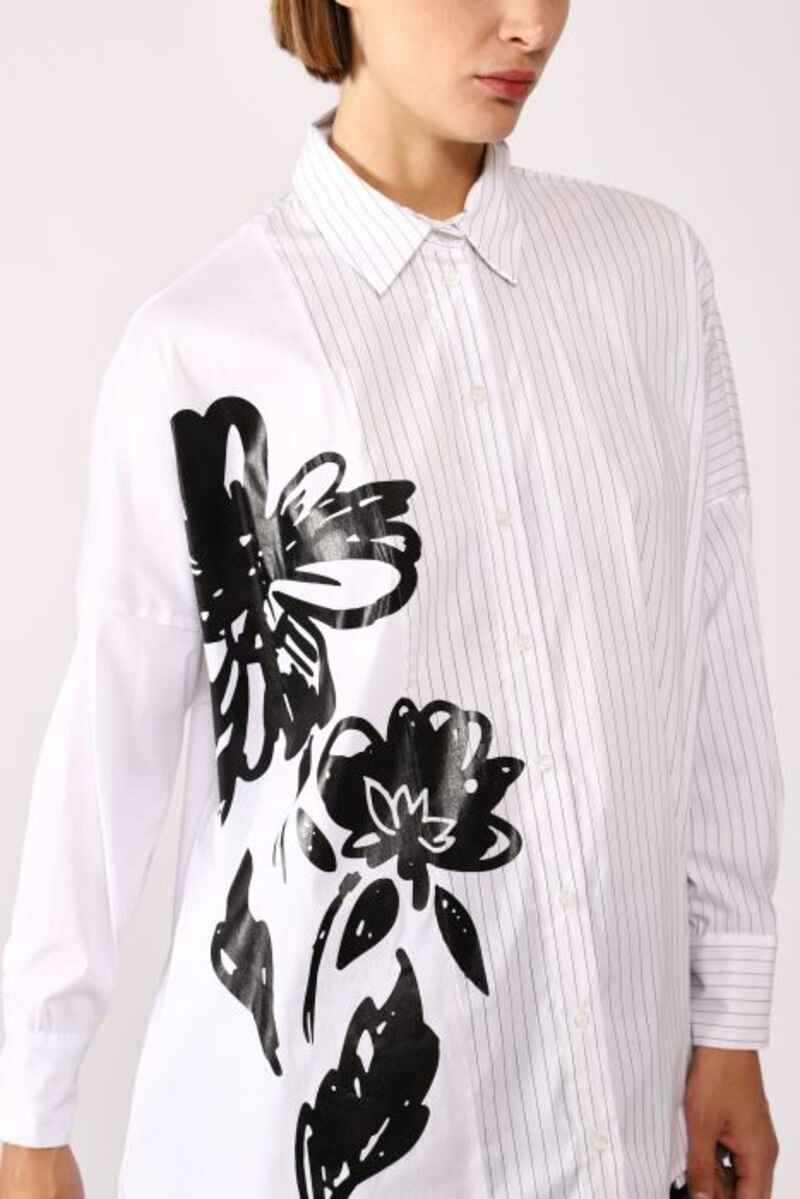 DIXIE Artist Pinstripe Shirt White