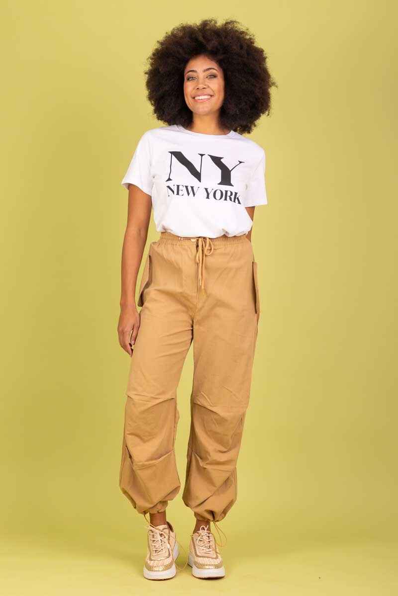 CHARLO Carly Cargo Pants Beige