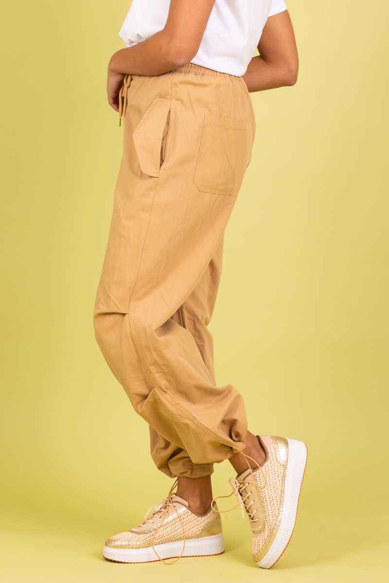 CHARLO Carly Cargo Pants Beige