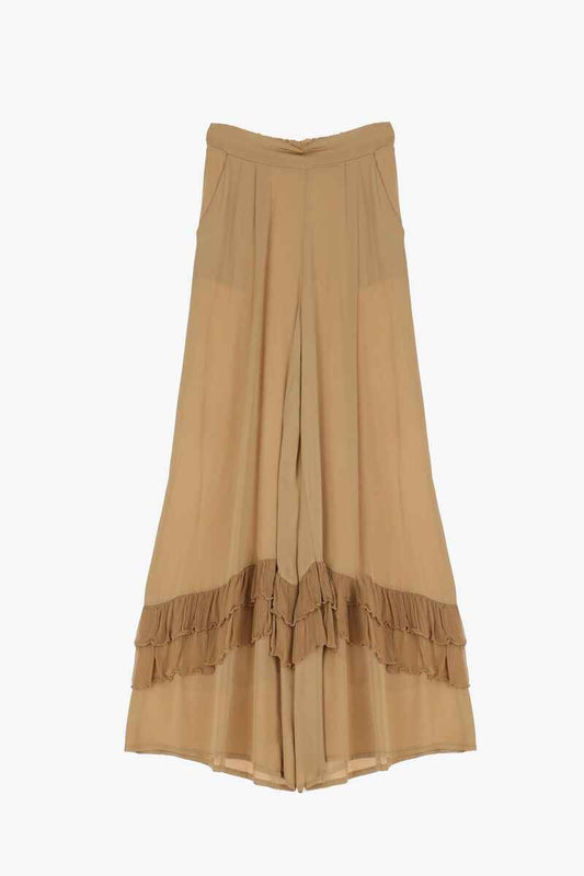 DIXIE Frill Palazzo Pants Desert