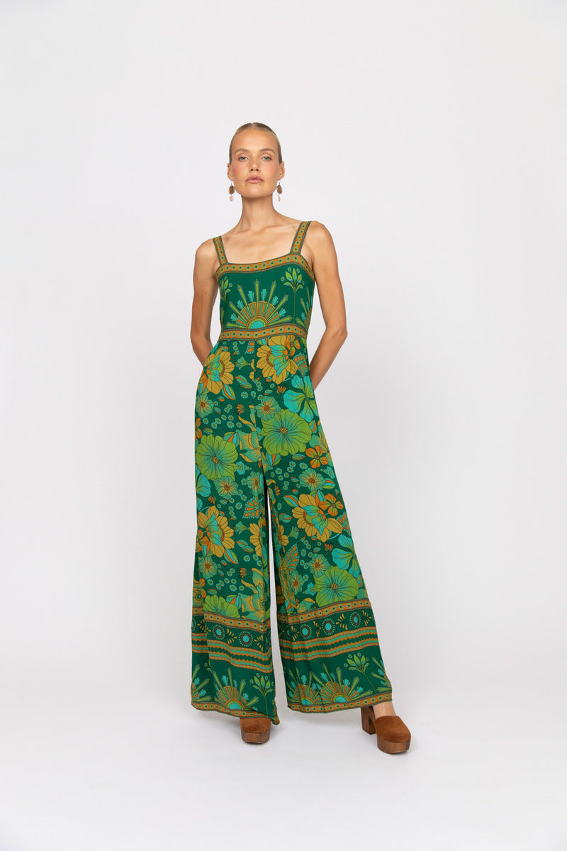 NINE LIVES Drifter Jumpsuit Emerald