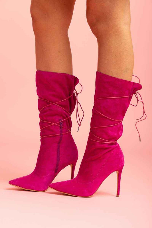 HEY MON Evie Tie Boot Magenta