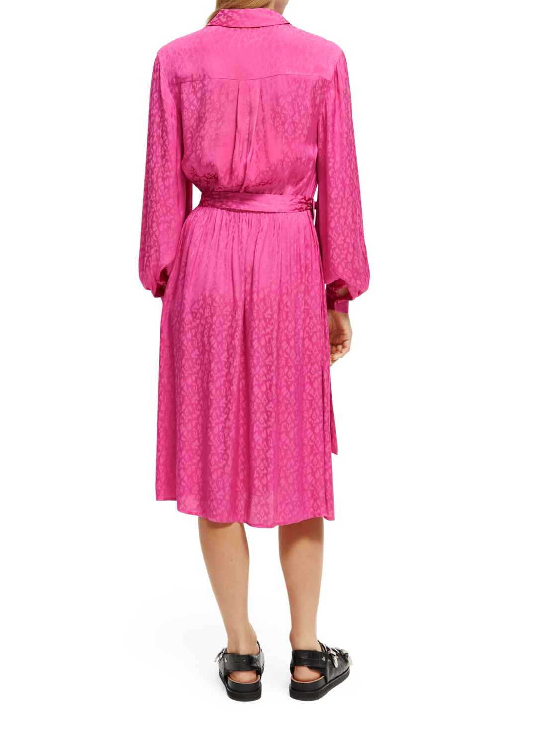 S&SODA Jacquard Shirt Dress Fuchsia