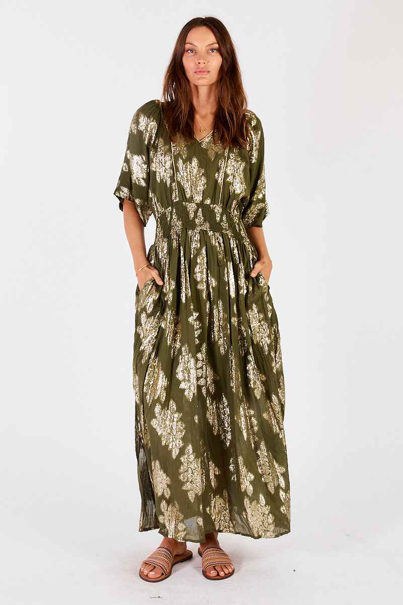 LULA SOUL San Remo Maxi Dress Olive