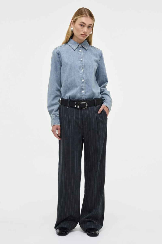 NEUW Coco Relax Pinstripe Pants Charc