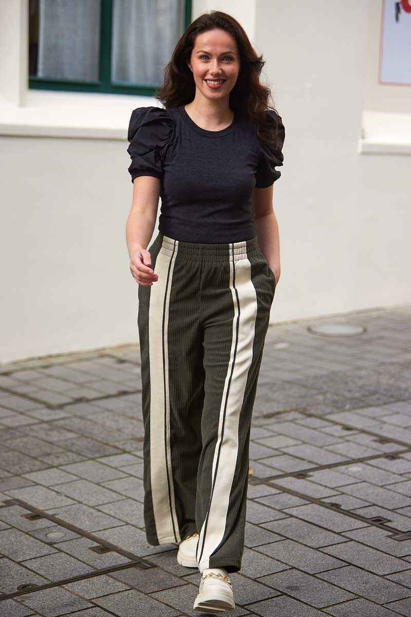 CHARLO Nikisha Cord Pants Khaki