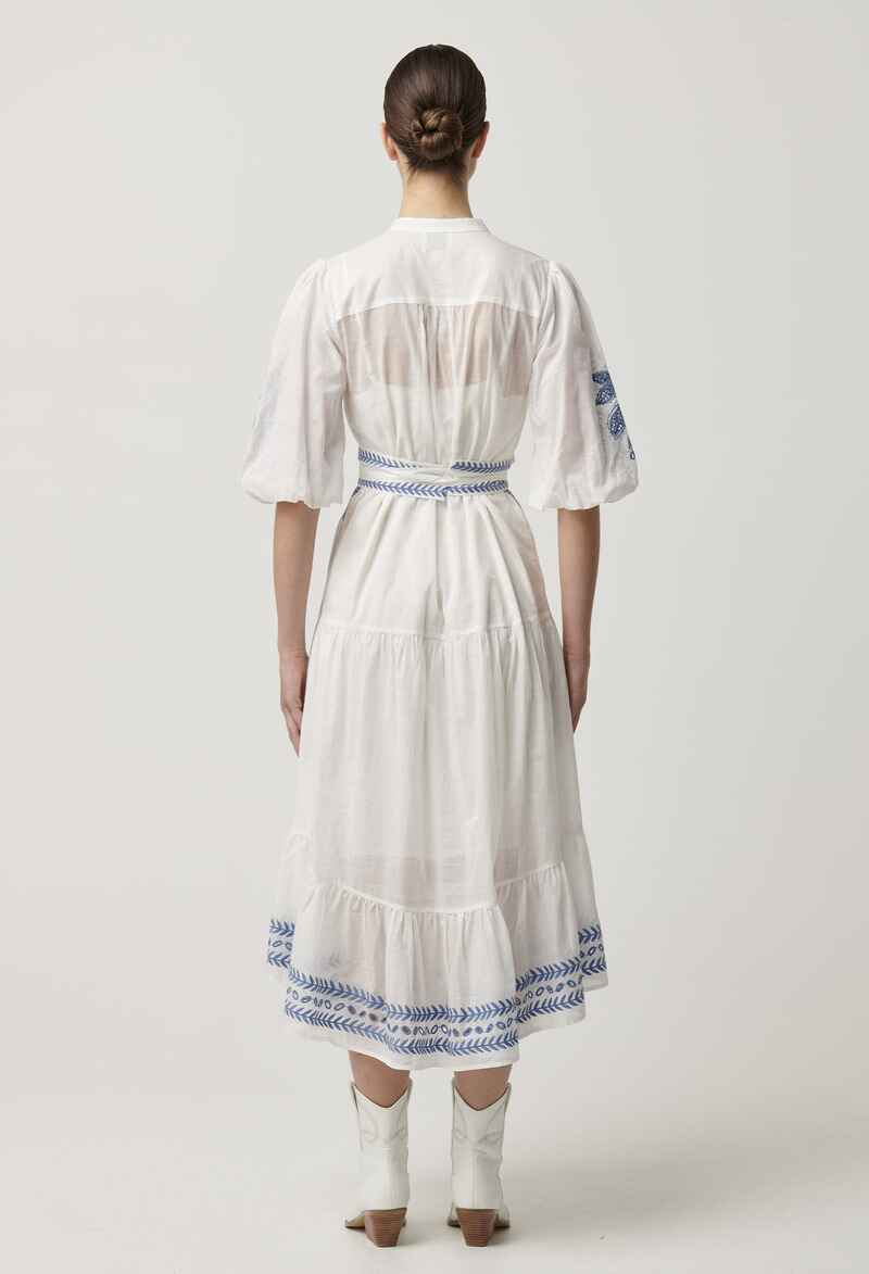 ONCE WAS Gabriette Embr Dress Milk