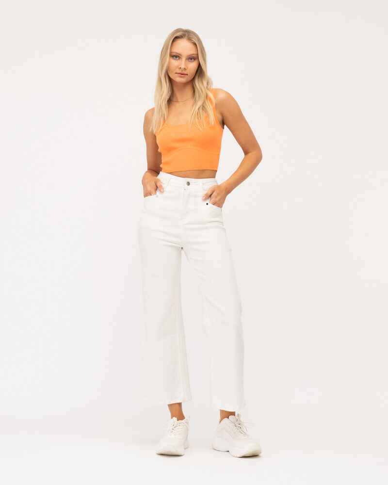 PAPER HEART Cropped WL Pants White