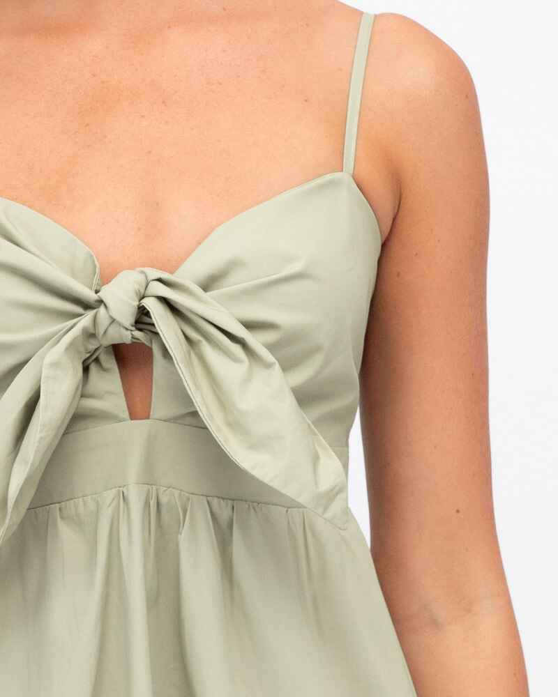 PAPER HEART Knot Maxi Sundress Sage