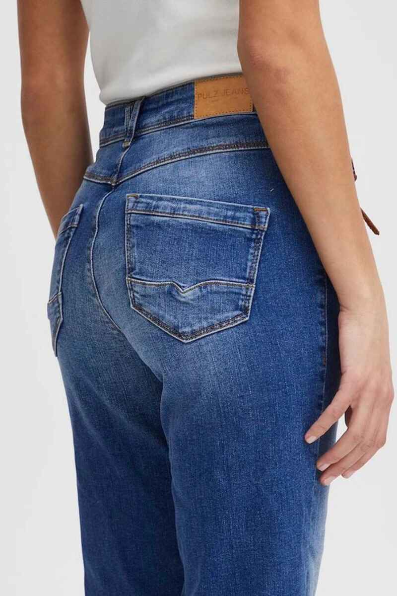 PULZ Karolina HW Str Leg Jeans MedB