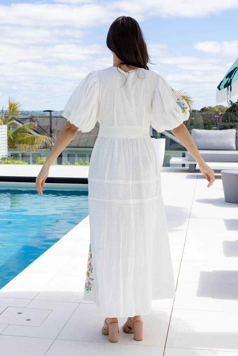 AUGUSTINE Simone Embr Dress White