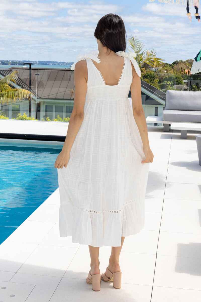 AUGUSTINE Erika Midi Dress White