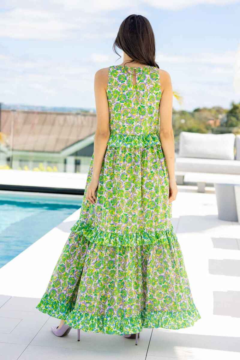 AUGUSTINE Chloe Maxi Dress GreenFl