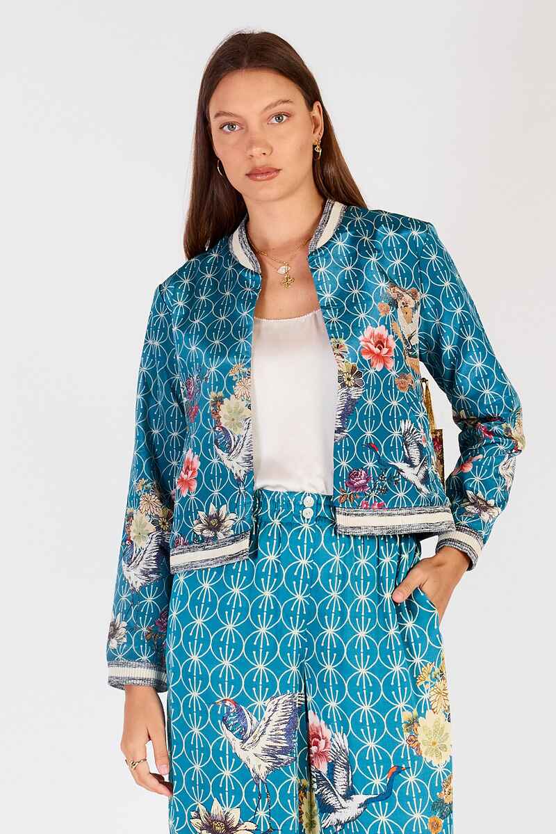 RUBYYAYA Flamingo Jacket Blue