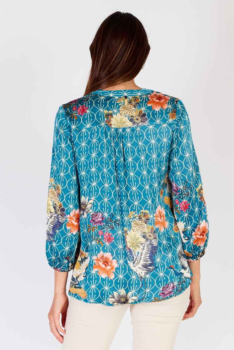 RUBYYAYA Flamingo Shirt Blue