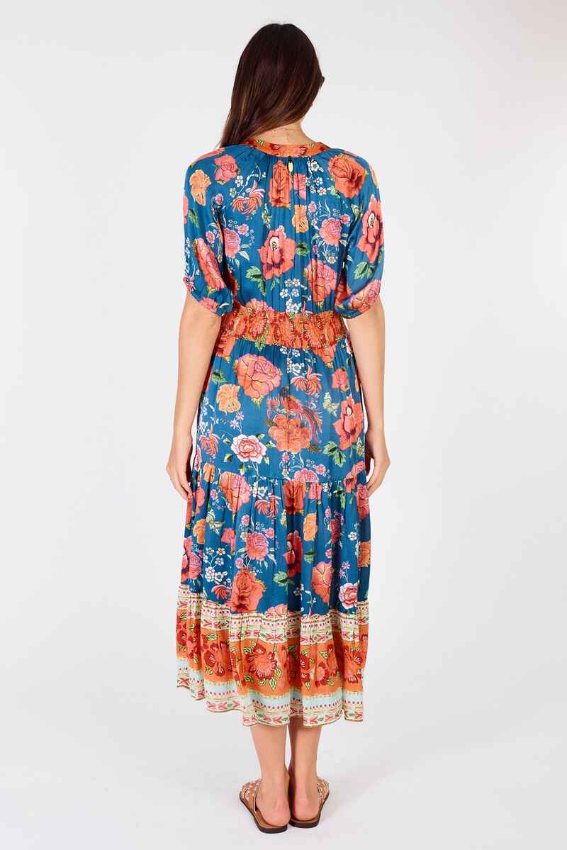 RUBYYAYA Mex Flower Dress BlueRed