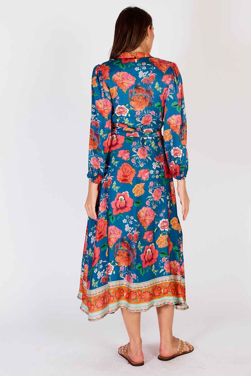 RUBYYAYA Mex Flower Maxi BlueRed