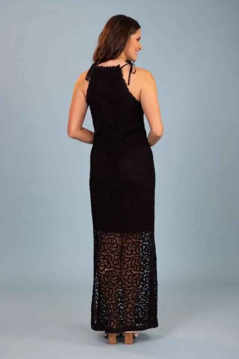 THE BAY Byron Crochet Maxi Dress Blk