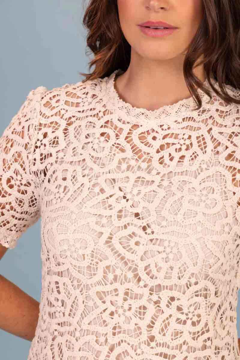 THE BAY Byron Crochet Shift Dress Sand