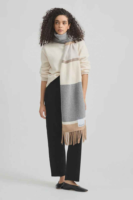 TOORALLIE Colour Block Scarf Cashew