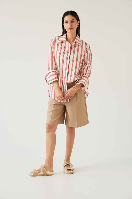 TUESDAY Mark Shirt Cherry Stripe