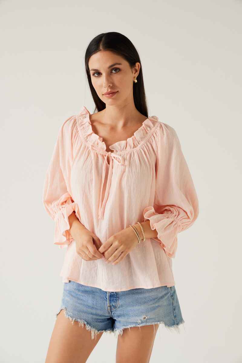 TUESDAY Frill Top Peach