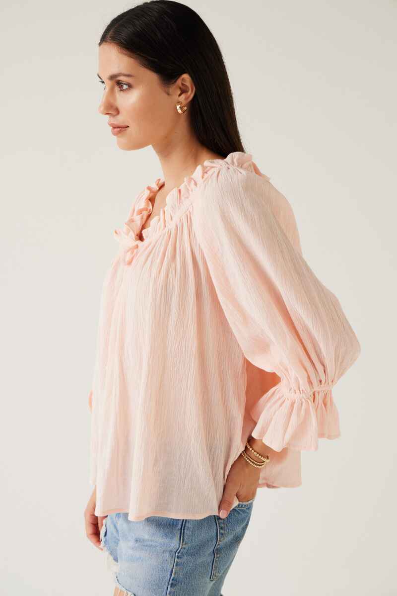 TUESDAY Frill Top Peach