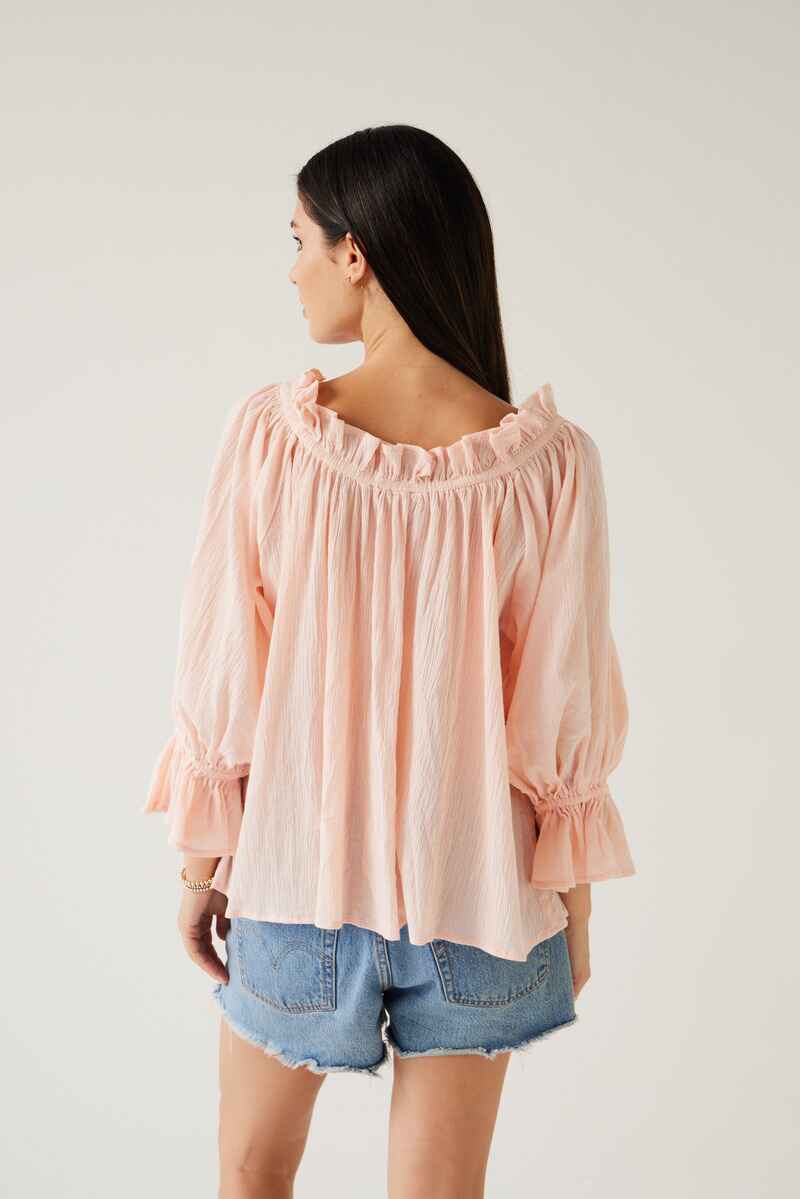 TUESDAY Frill Top Peach